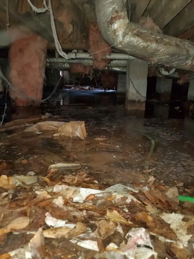 Crawl space flood assessment for Commercial Water Damage Restoration in Huntingdon